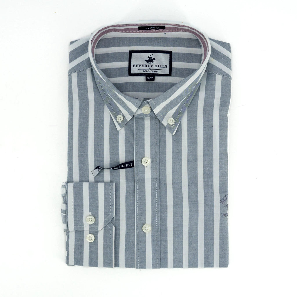 Camisa Beverly Hills Mangas Largas Rayas P/ Caballeros by Beverly Hills