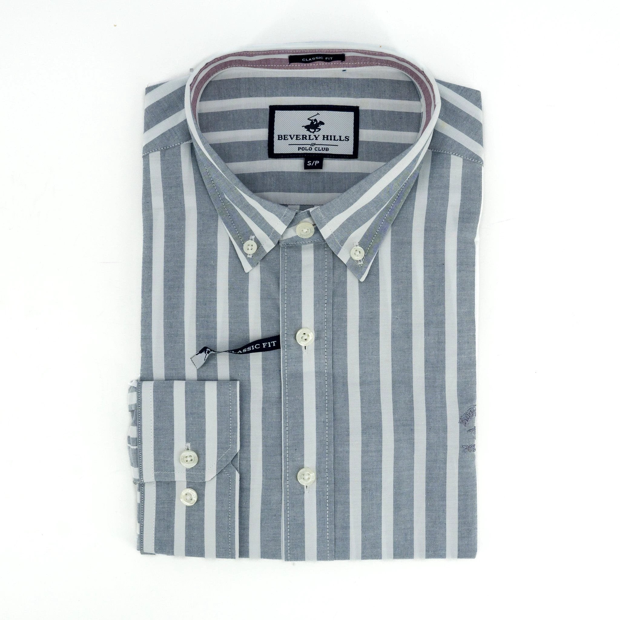 Camisa Beverly Hills Mangas Largas Rayas P/ Caballeros by Beverly Hills