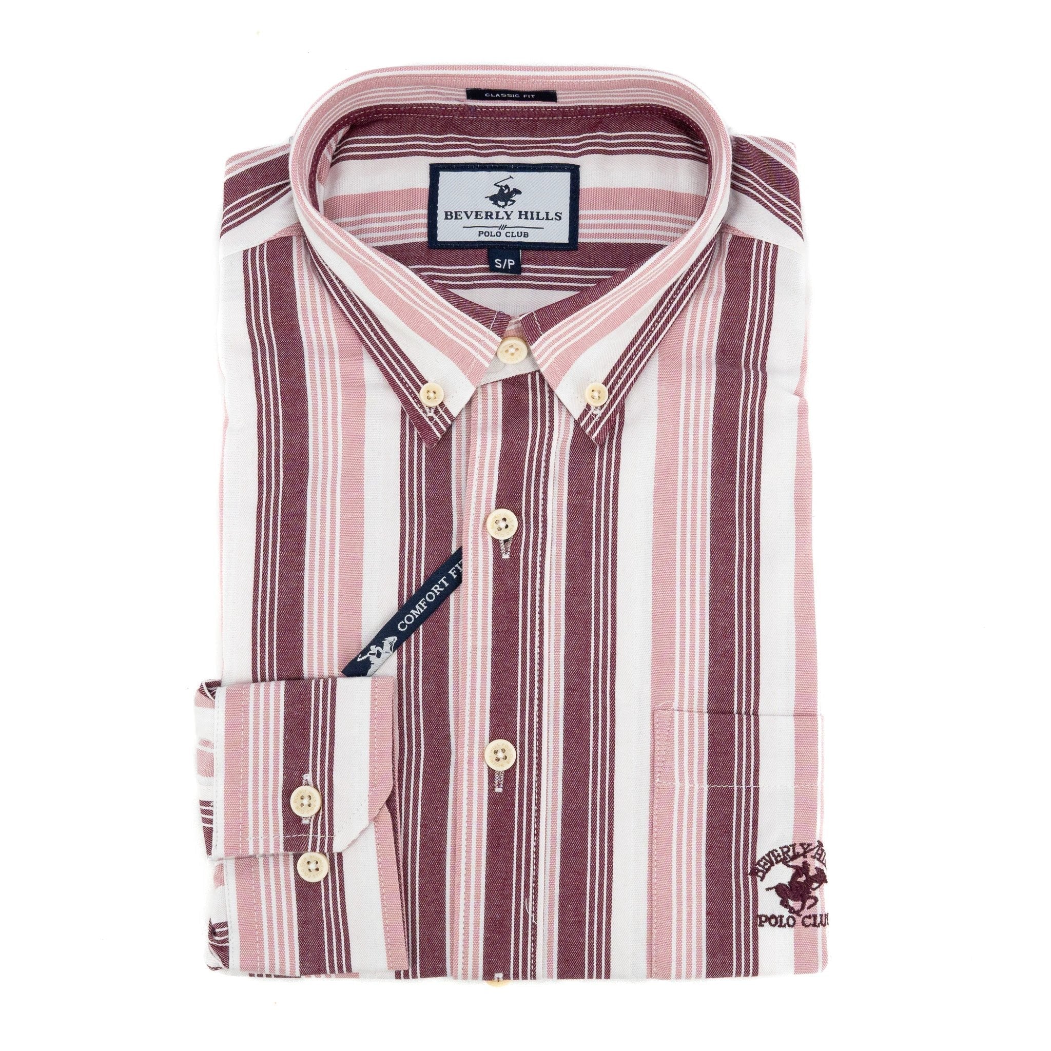 Camisa Beverly Hills Mangas Largas Rayas P/ Caballeros by Beverly Hills