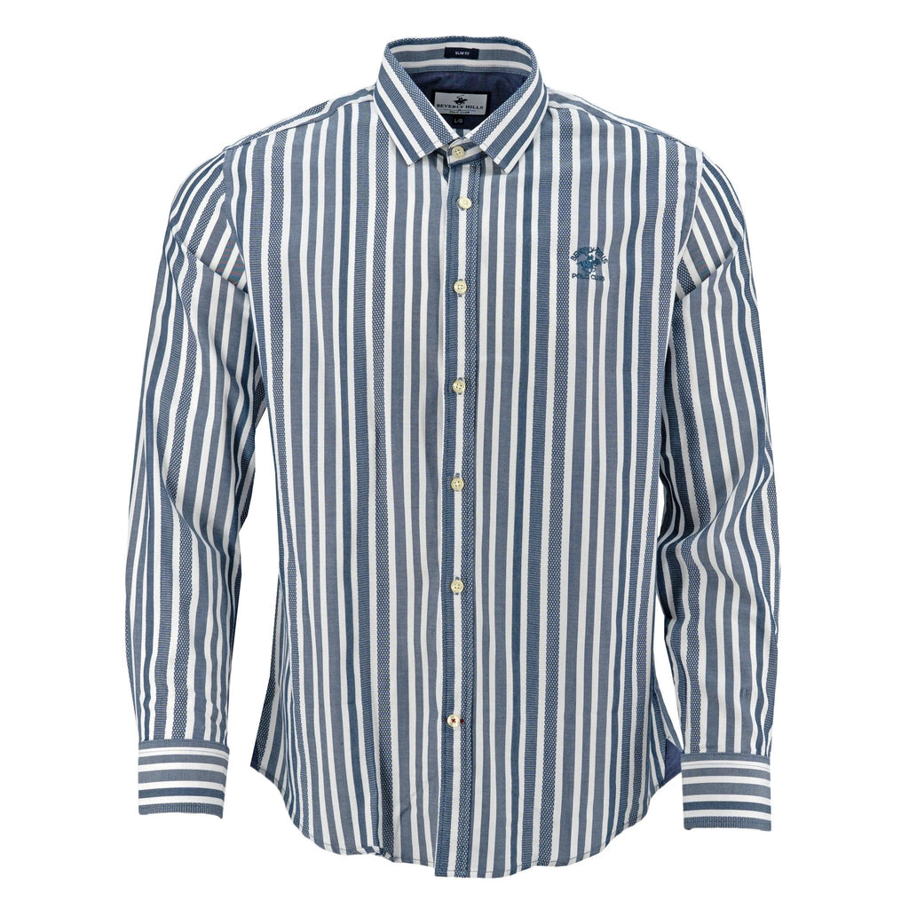 Camisa Beverly Hills Mangas Largas Rayas Para Caballeros by Beverly Hills