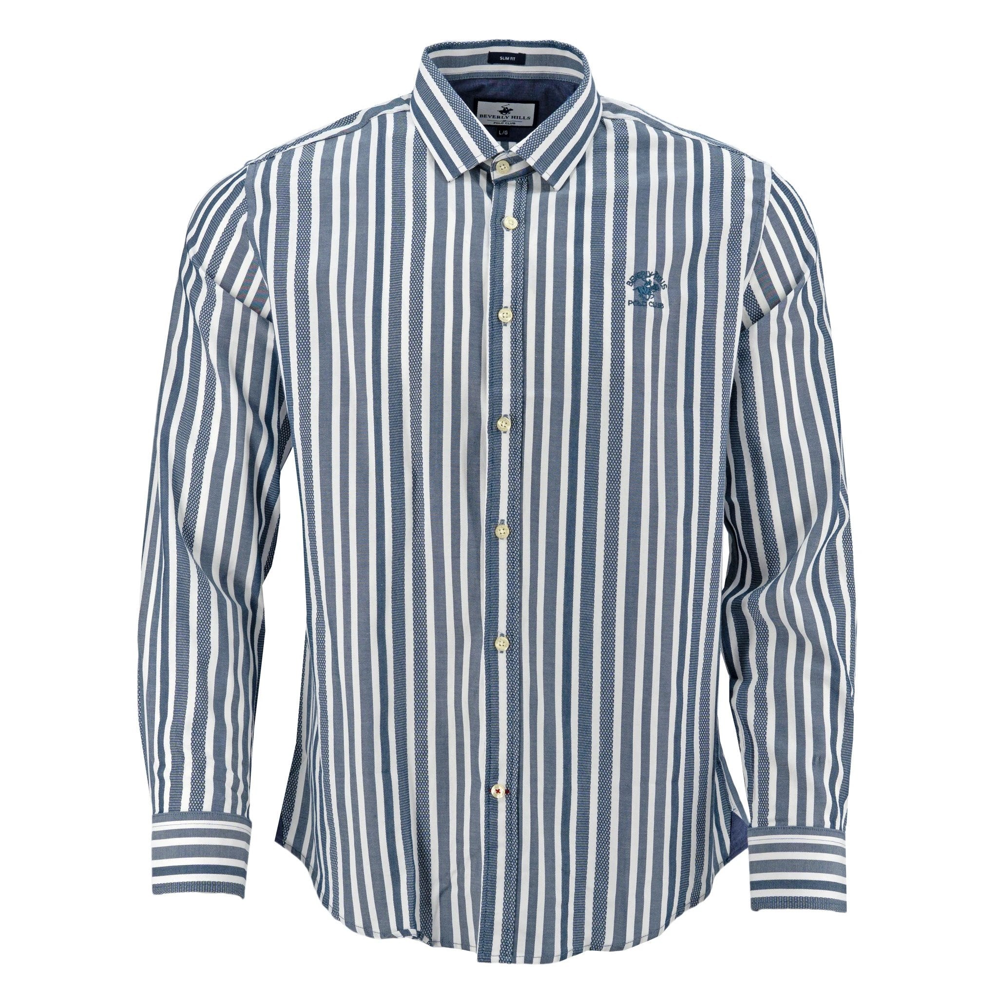 Camisa Beverly Hills Mangas Largas Rayas Para Caballeros by Beverly Hills