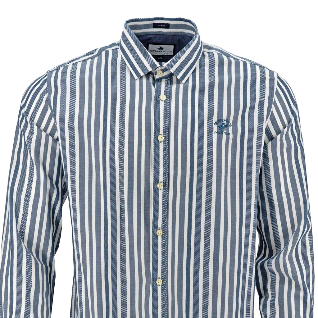 Camisa Beverly Hills Mangas Largas Rayas Para Caballeros by Beverly Hills