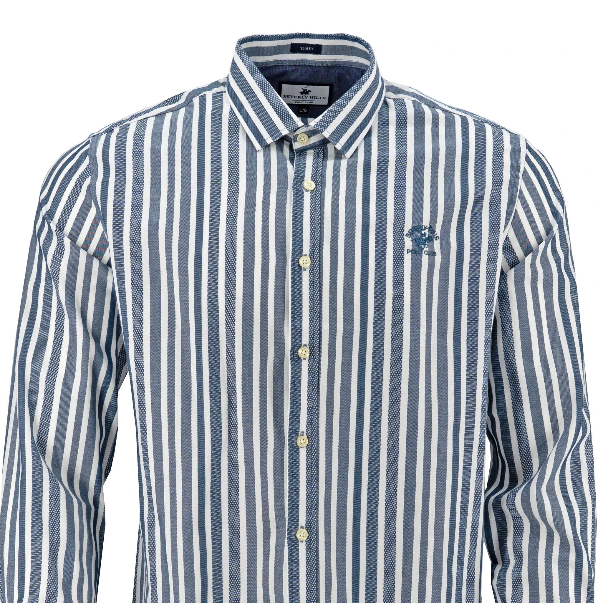 Camisa Beverly Hills Mangas Largas Rayas Para Caballeros by Beverly Hills