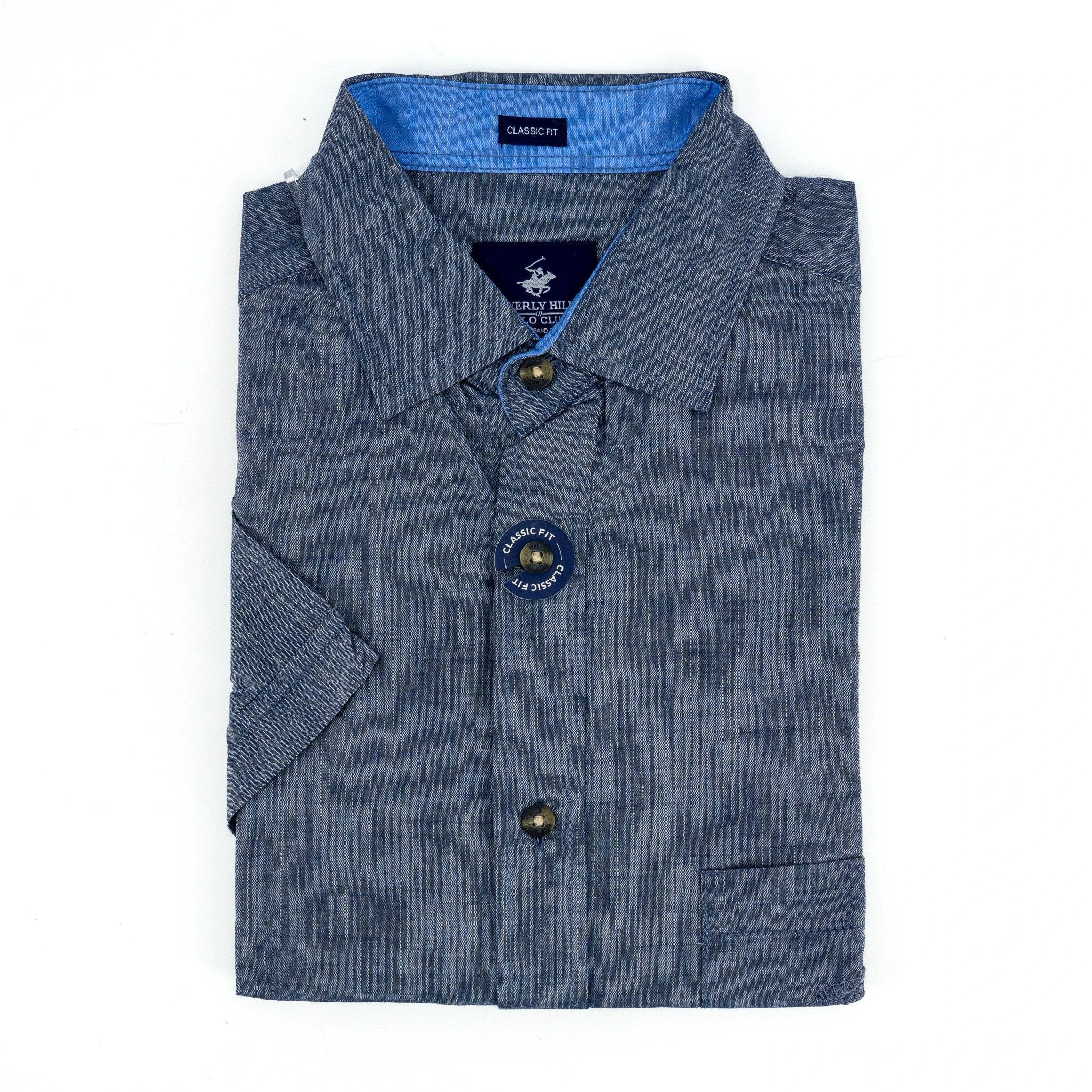 Camisa Beverly Hills Mangas Cortas Lisa P/ Caballeros by Beverly Hills