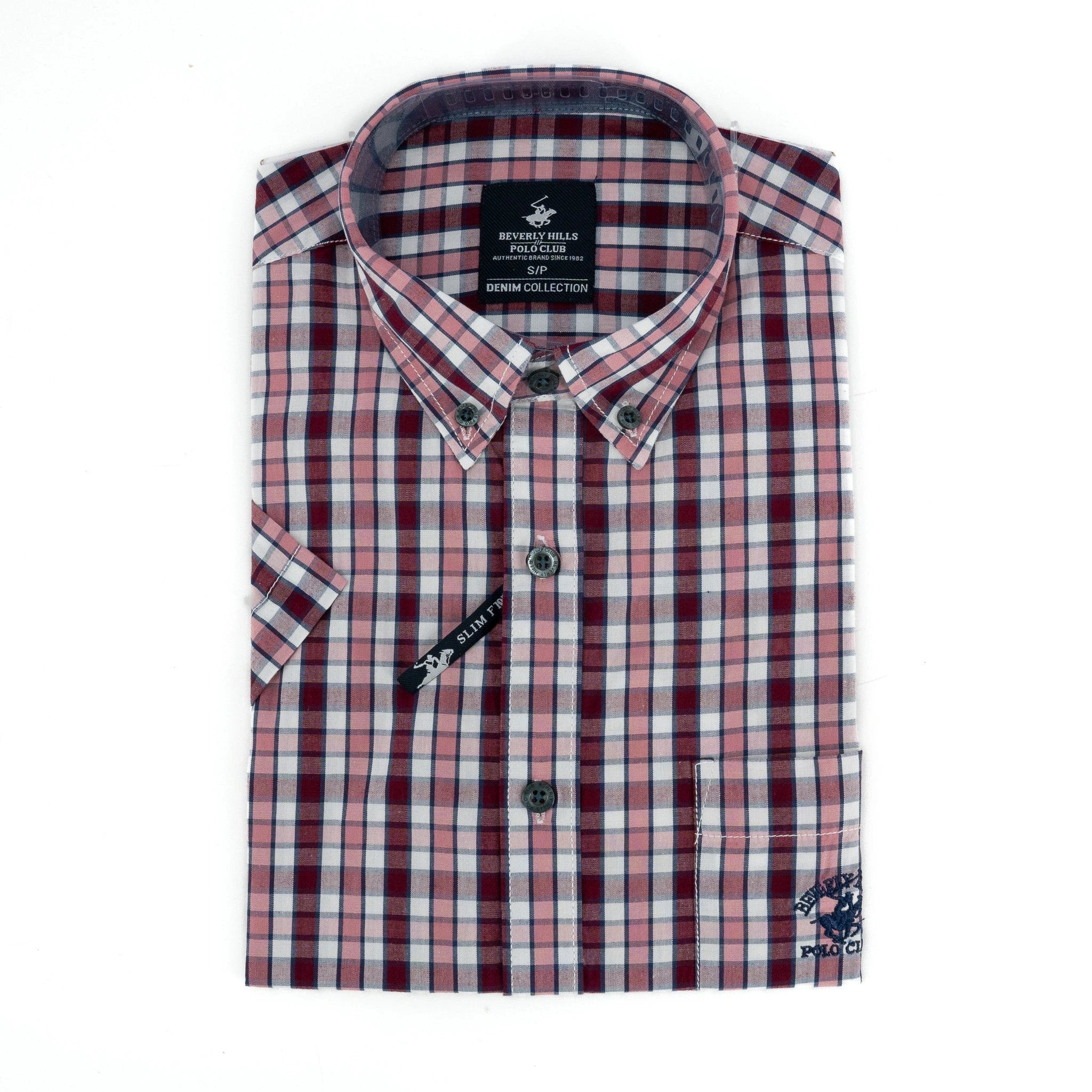 Camisa Beverly Hills Mangas Cortas Cuadros P/ Caballeros by Beverly Hills