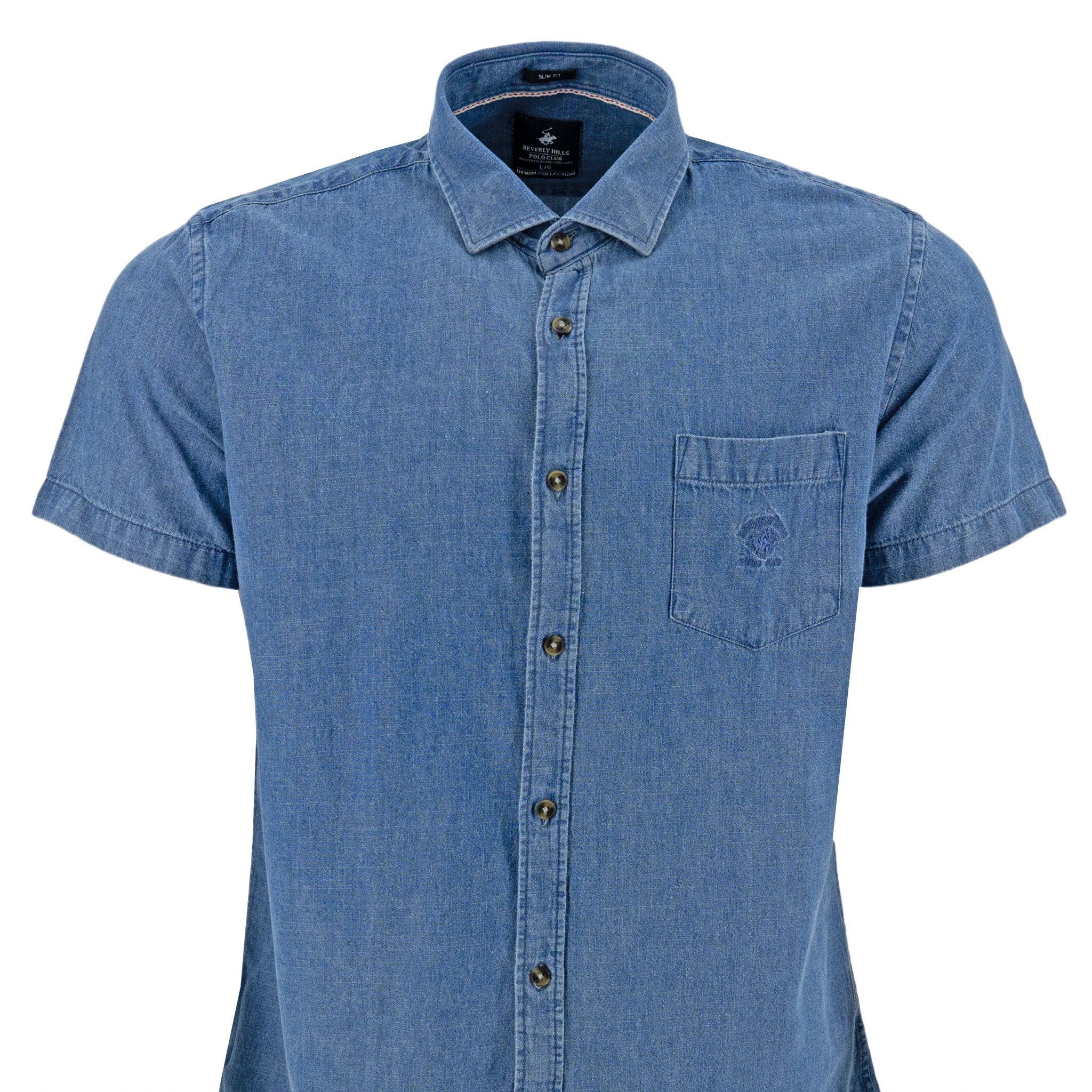 Camisa Beverly Hills Mangas Cortas Lisa Para Caballeros by Beverly Hills