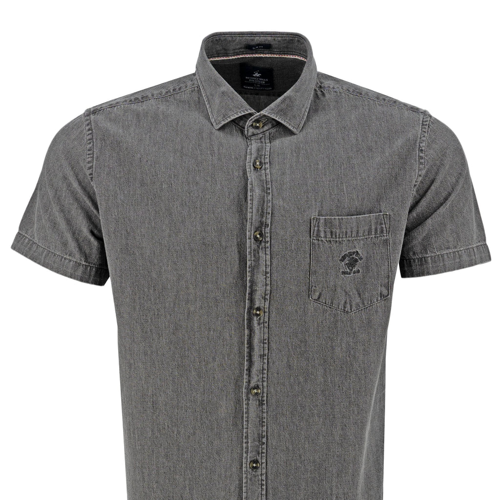Camisa Beverly Hills Mangas Cortas Lisa Para Caballeros by Beverly Hills