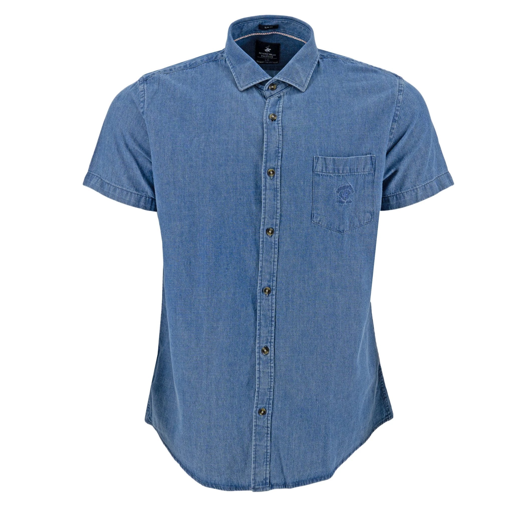 Camisa Beverly Hills Mangas Cortas Lisa Para Caballeros by Beverly Hills