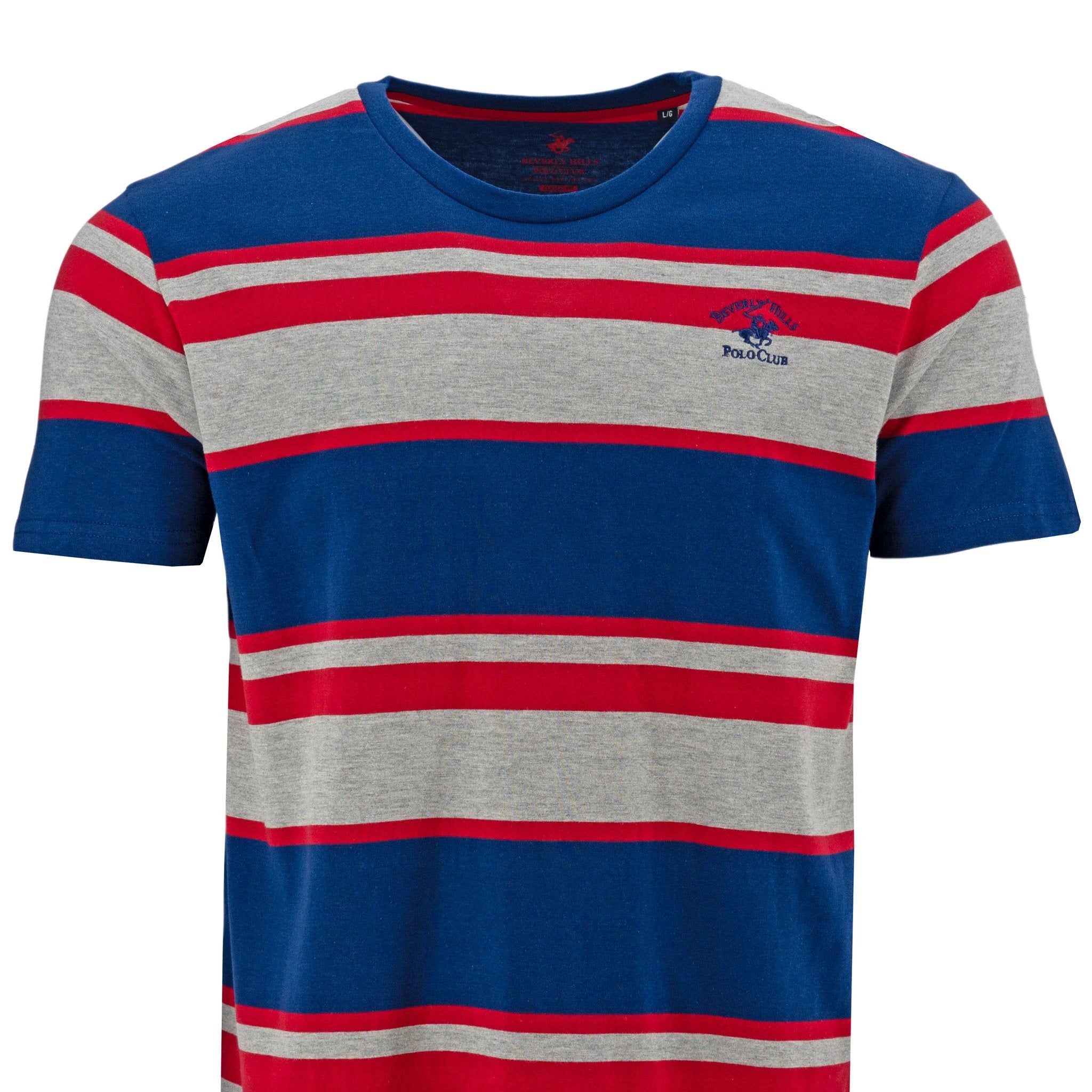 Camiseta Beverly Hills Mangas Cortas Rayas Para Caballeros by Beverly Hills