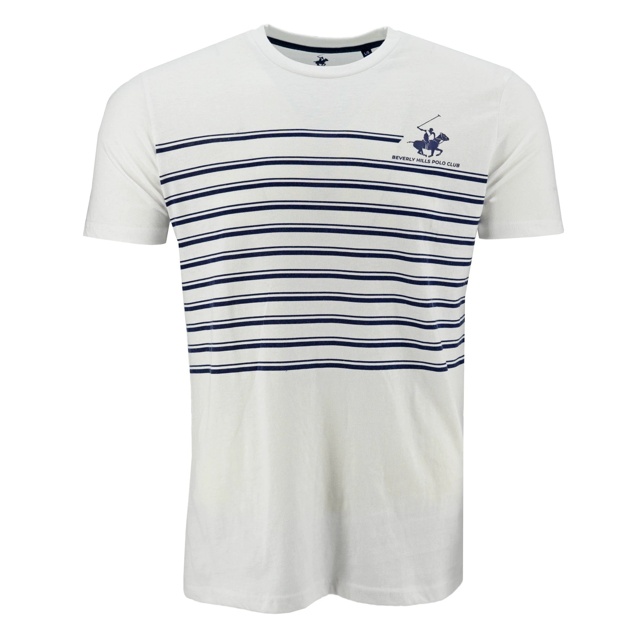 Camiseta Beverly Hills Mangas Cortas Rayas Para Caballeros by Beverly Hills