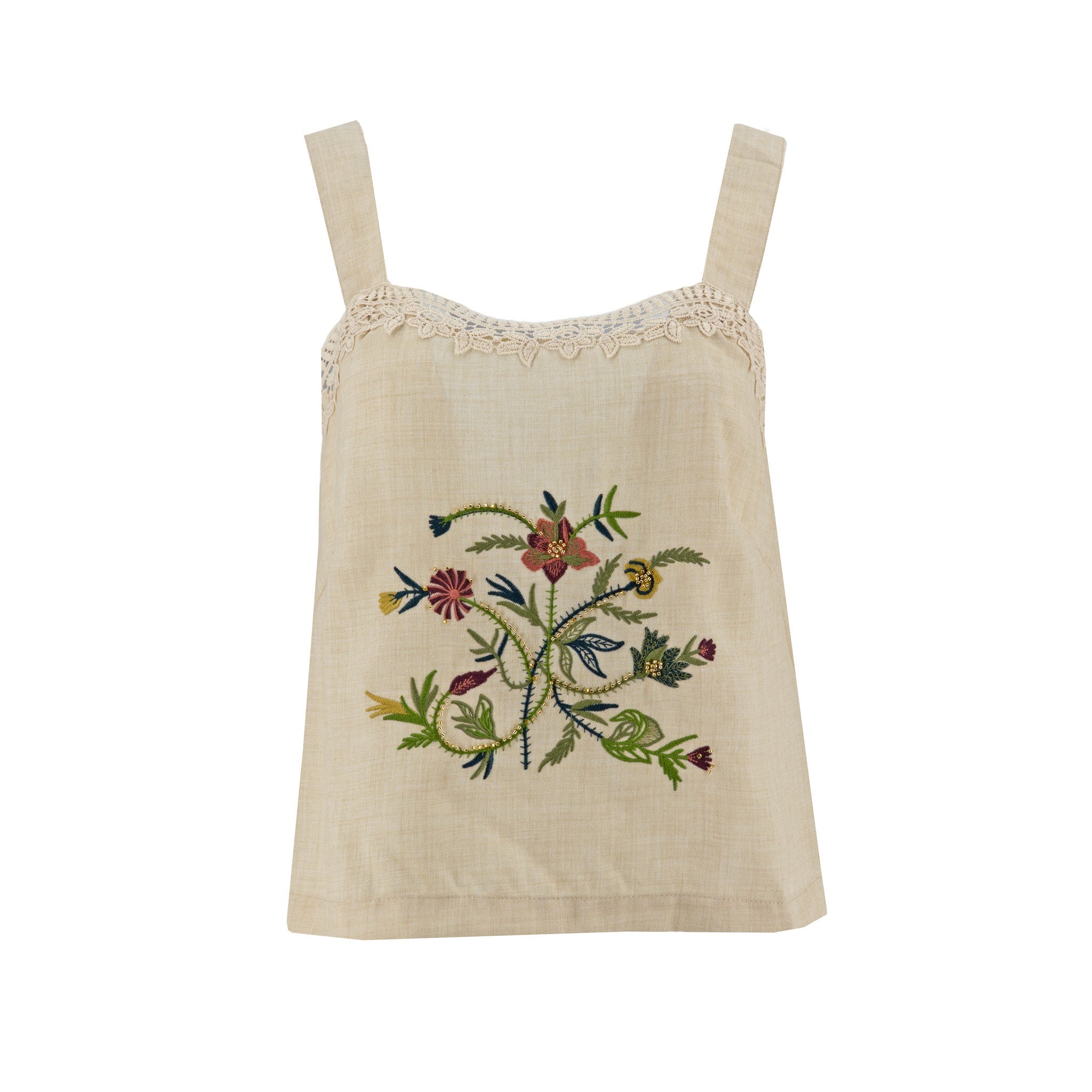Blusa Badgley Mischka sin Mangas Bordado Encaje para Damas