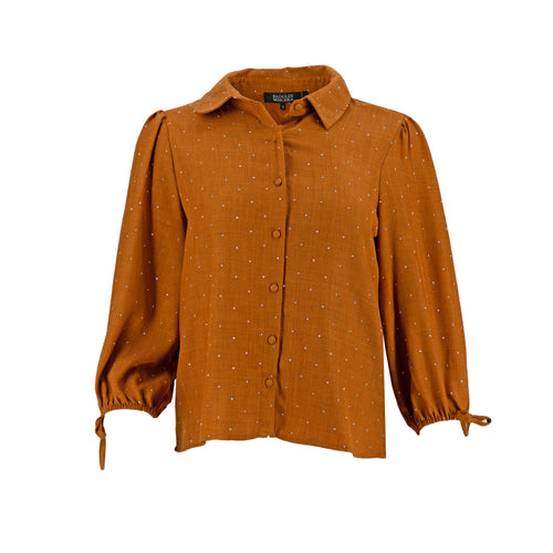 Blusa Badgley Mischka Mangas 3/4 Puntos Crystal para Damas