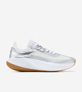 W36275:SILVER METALLIC LTHR / WHITE