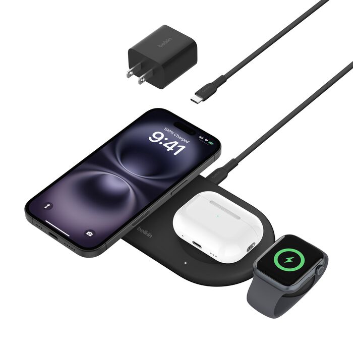 Belkin BoostCharge Pro 3-in-1 Magnetic Wireless Charging Pad with Qi2