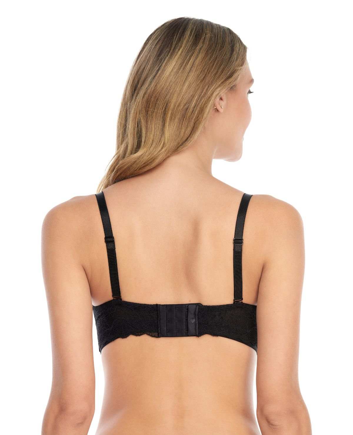Brasier de cubrimiento medio con encaje, varillas laterales y cargaderas multiusos, vista posterior.