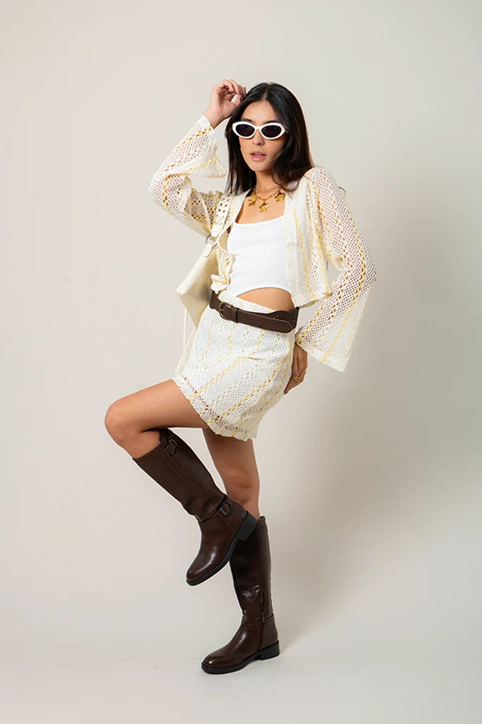 CARDIGAN EFECTO CROCHET B-M 9377.