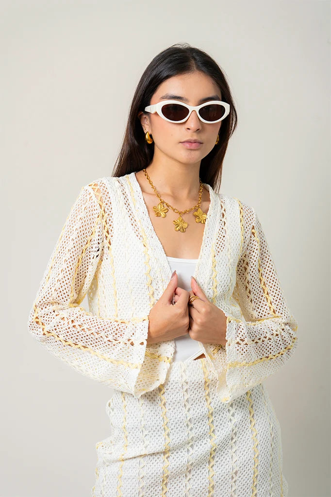 CARDIGAN EFECTO CROCHET B-M 9377.