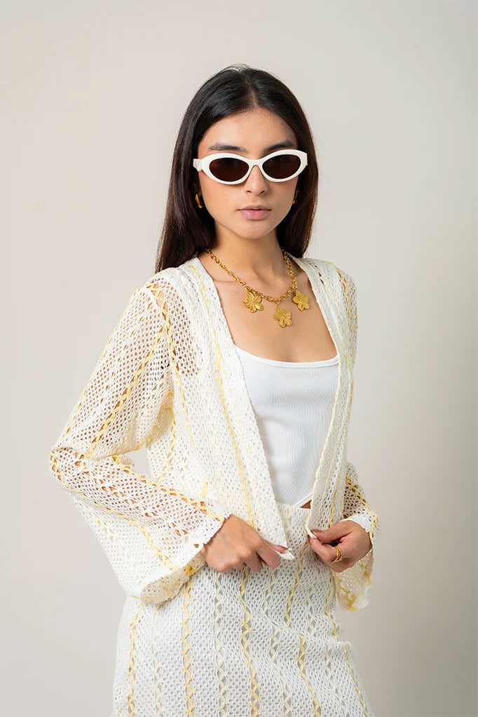 CARDIGAN EFECTO CROCHET B-M 9377.