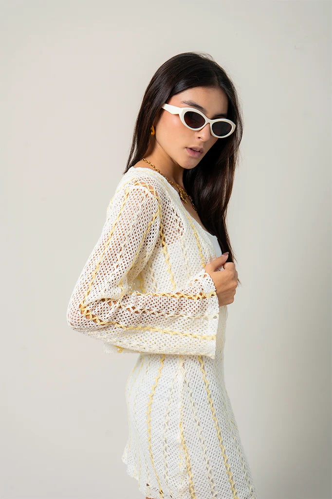 CARDIGAN EFECTO CROCHET B-M 9377.