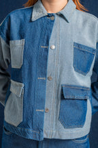 CHAQUETA DENIM PATCHWORK B-M 7553.