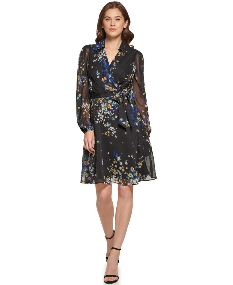 Vestido Donna Karan Mangas Largas Estampado Para Damas by Donna Karan (dkny)