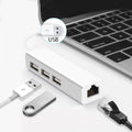 Adaptador USB a RJ45 + 3 puertos
