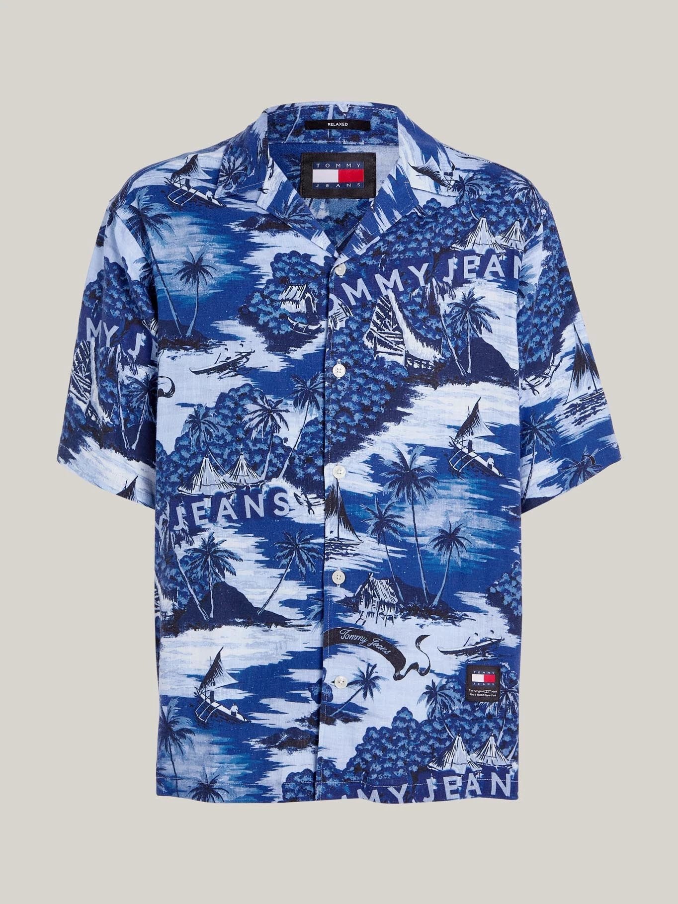 Camisa Tommy Jeans Mangas Cortas Estampada P/ Caballeros by Tommy Jeans