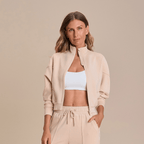 Modal Strips Sweatshirt Jacket