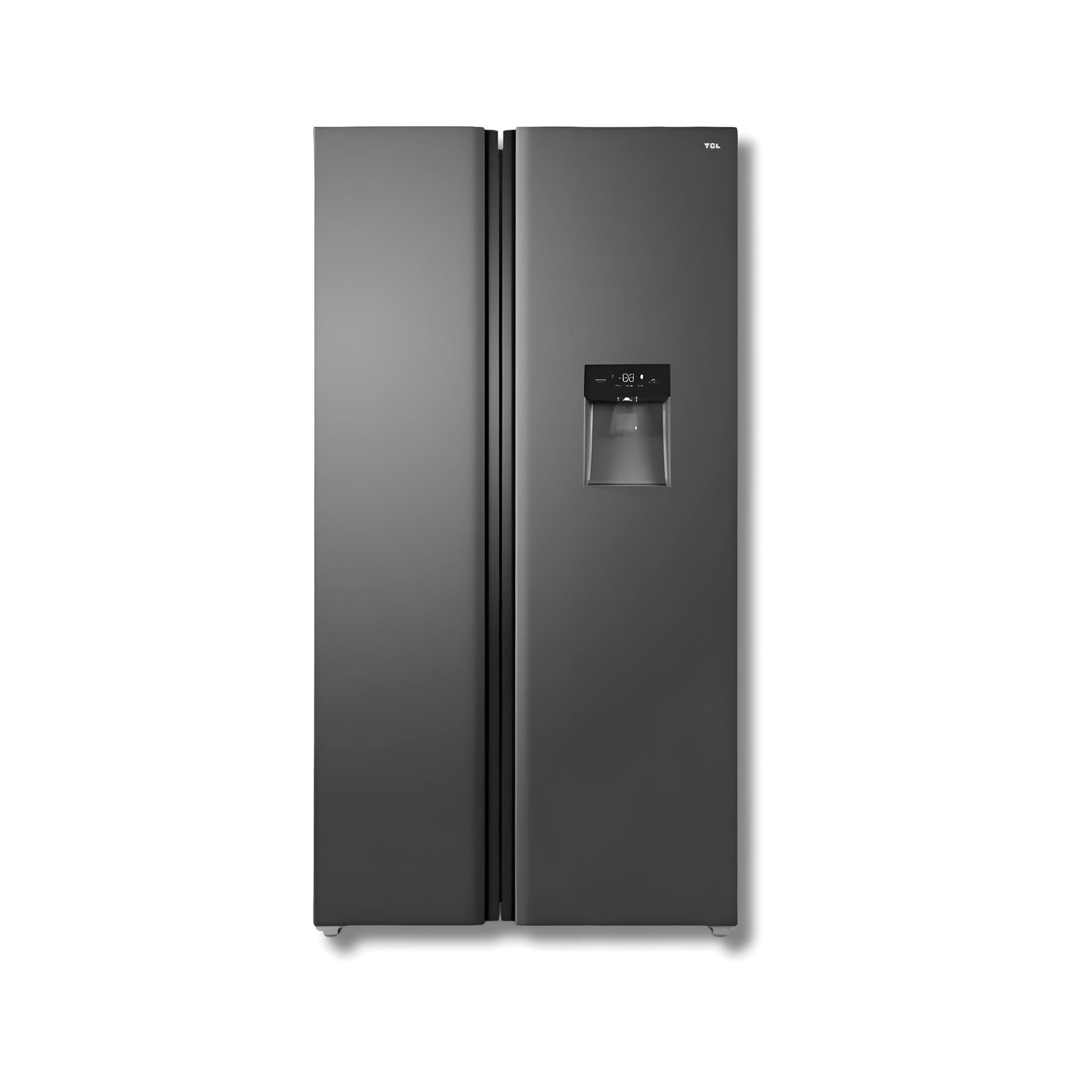 Nevera Side by Side TCL P520SBC 18 Pies Cúbicos Inverter Dispensador de Agua Gris Oscuro