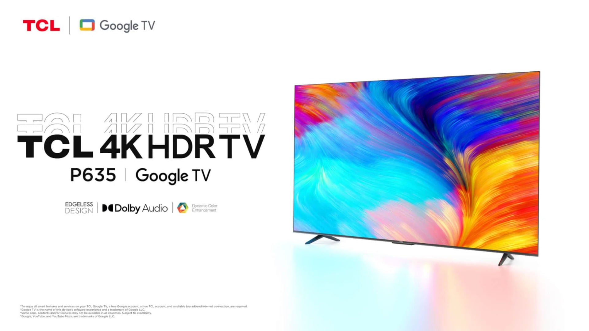 Televisor 4K HDR TCL P635 43" Google TV HDR10