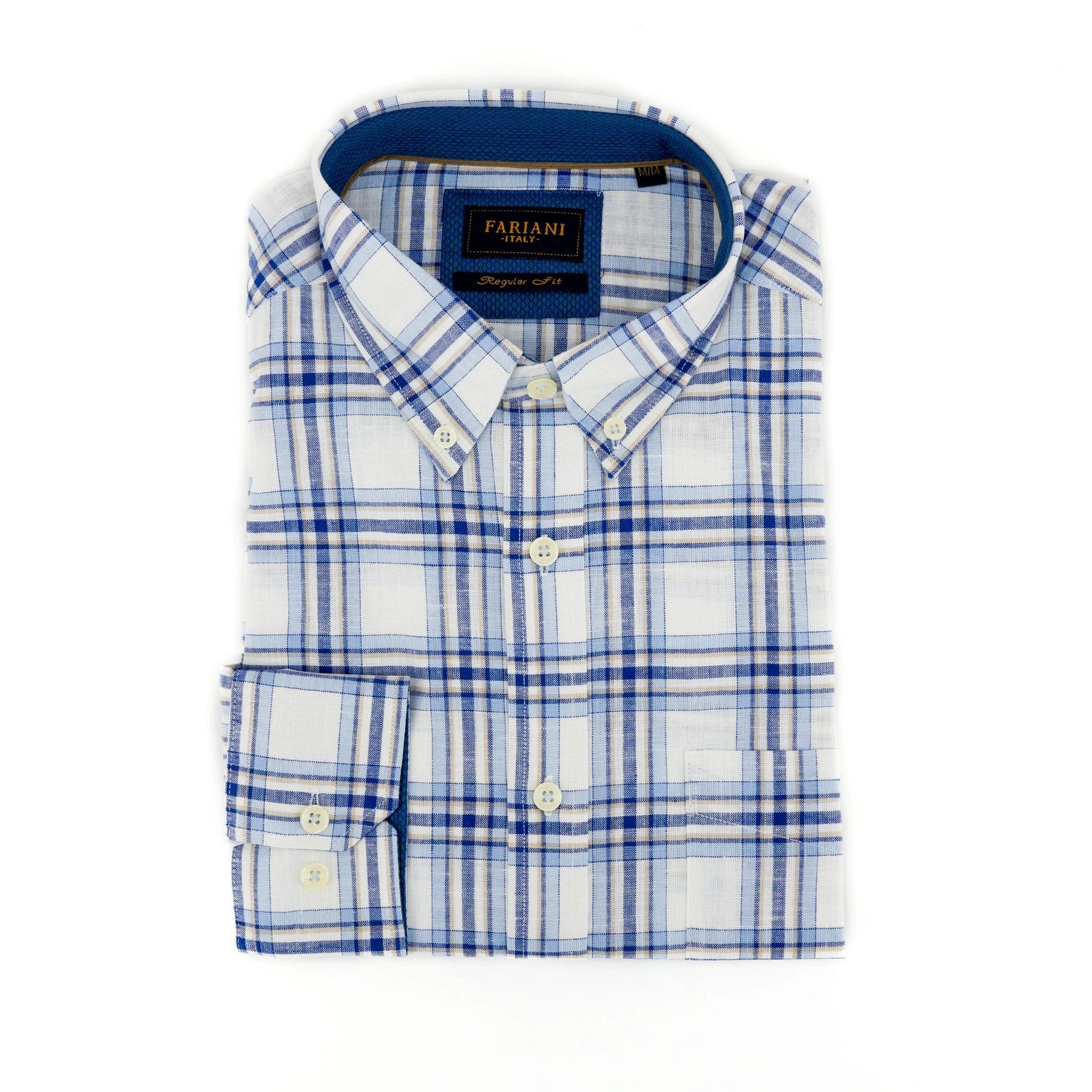 Camisa Fariani Mangas Largas Cuadros P/ Caballeros by Fariani