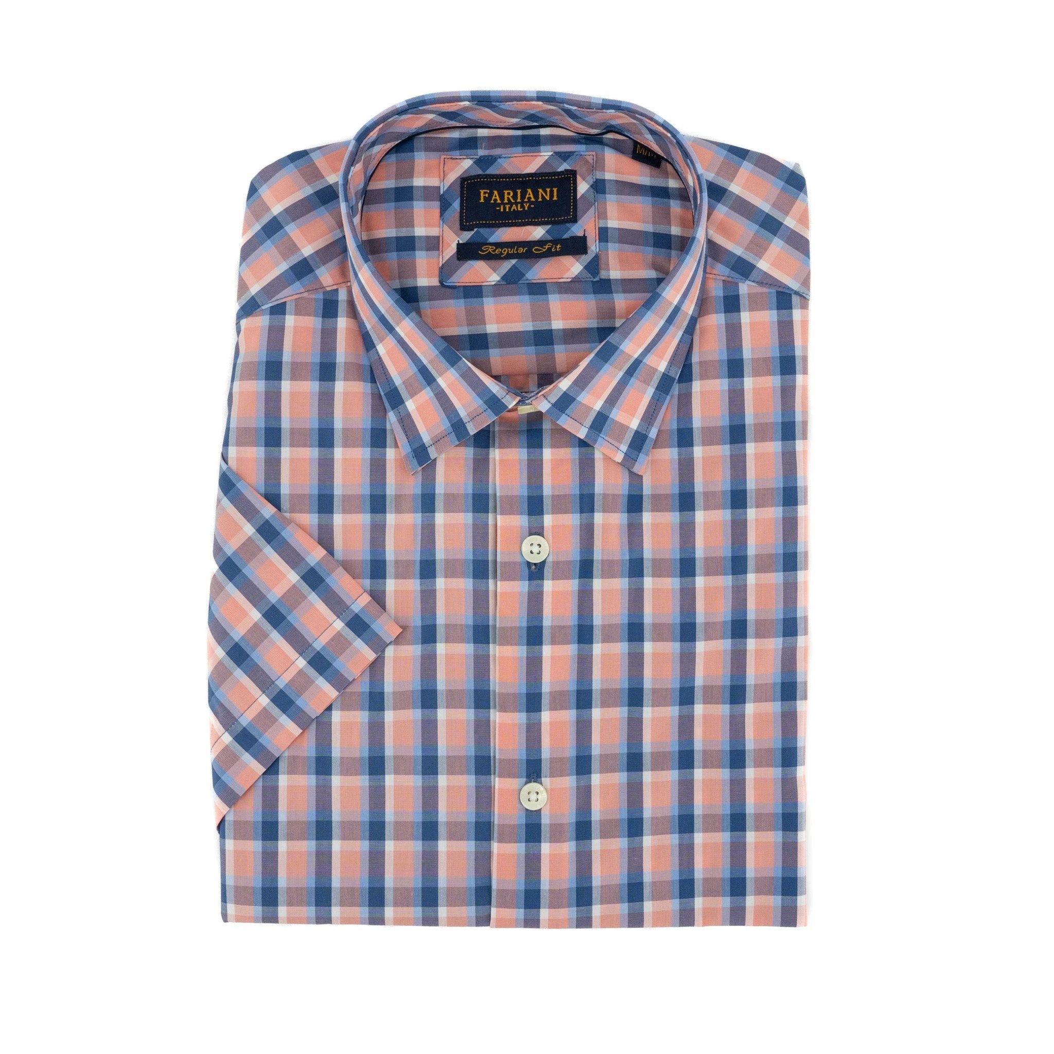 Camisa Fariani Mangas Cortas Cuadros P/ Caballeros by Fariani