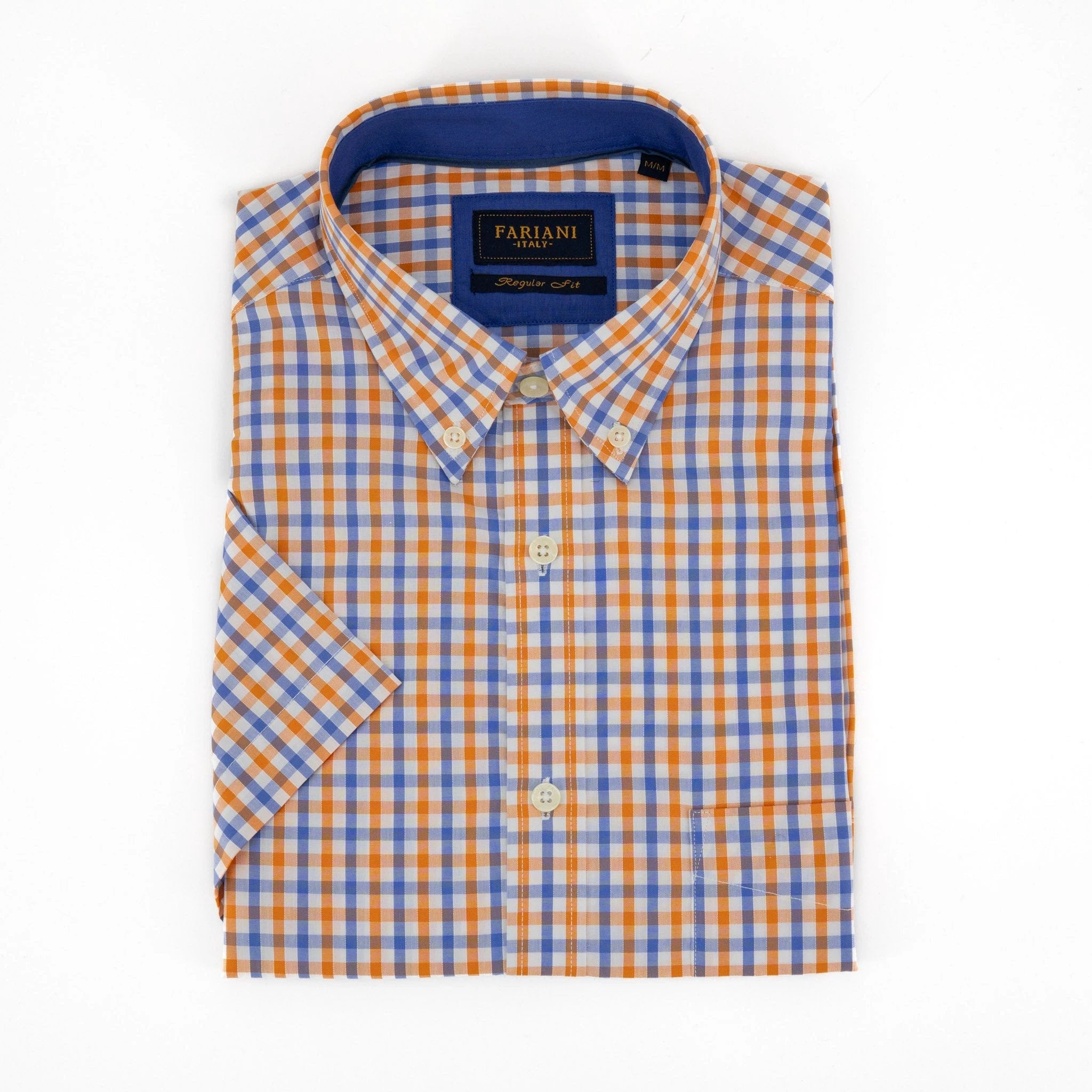 Camisa Fariani Mangas Cortas Cuadros P/ Caballeros by Fariani