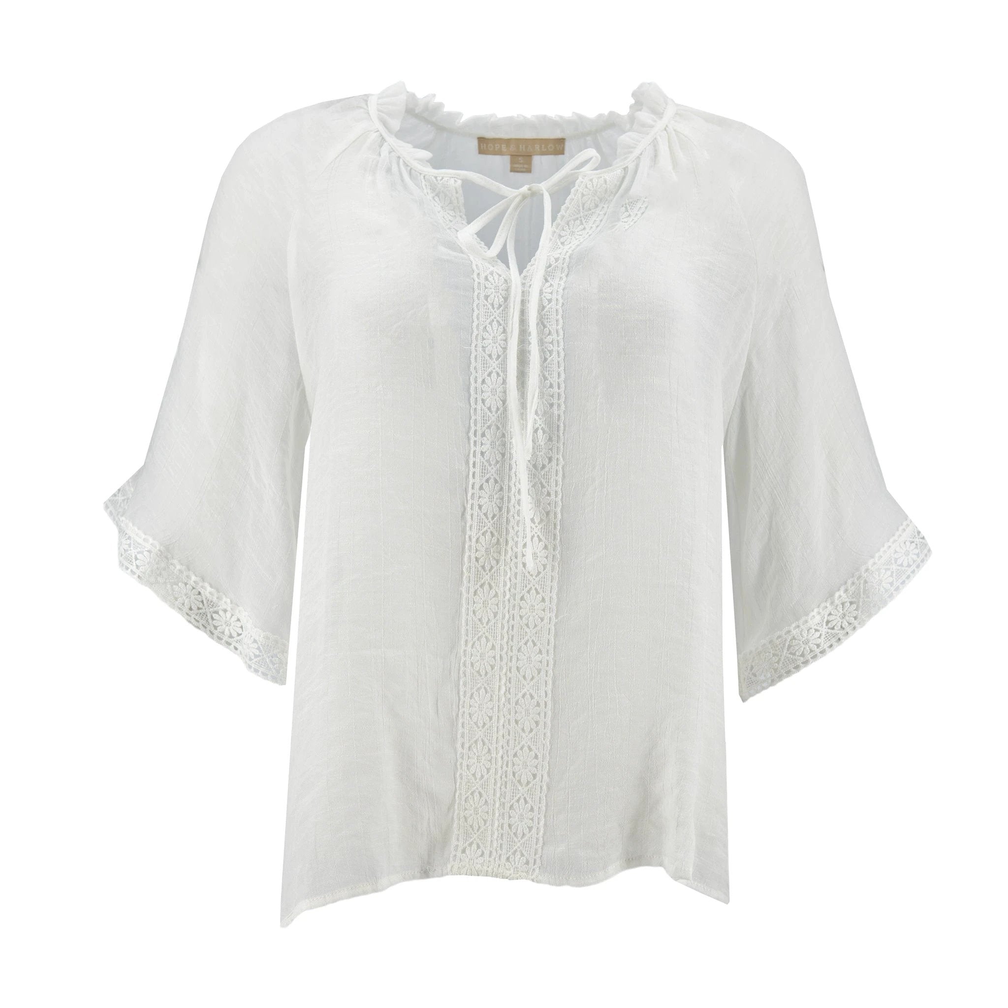 Blusa Hope & Harlow Mangas Cortas Encaje P/ Damas by Hope & Harlow