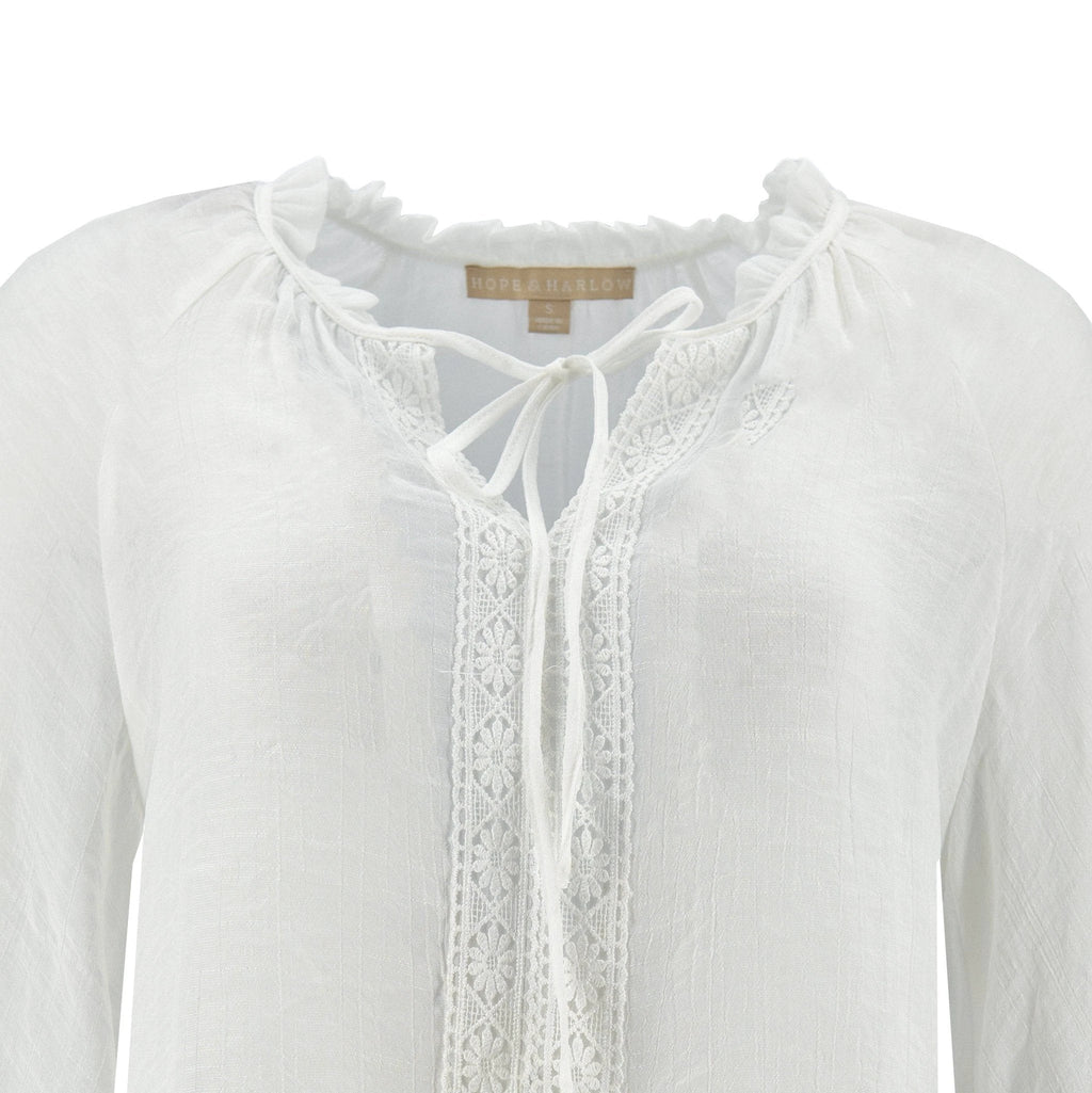 Blusa Hope & Harlow Mangas Cortas Encaje P/ Damas by Hope & Harlow