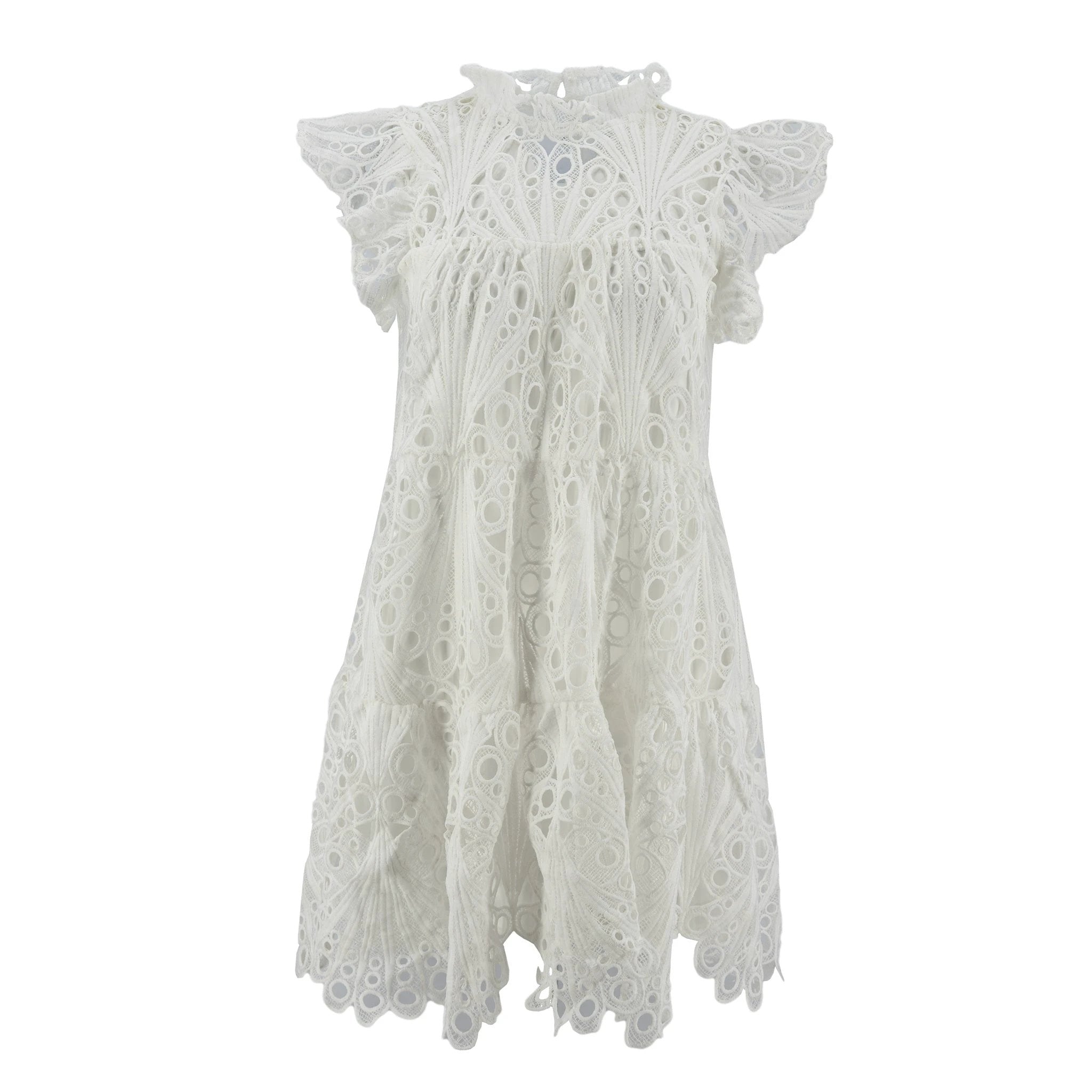 Vestido Flying Tomato Mangas Cortas Encaje Corto Para Damas by Flying Tomato