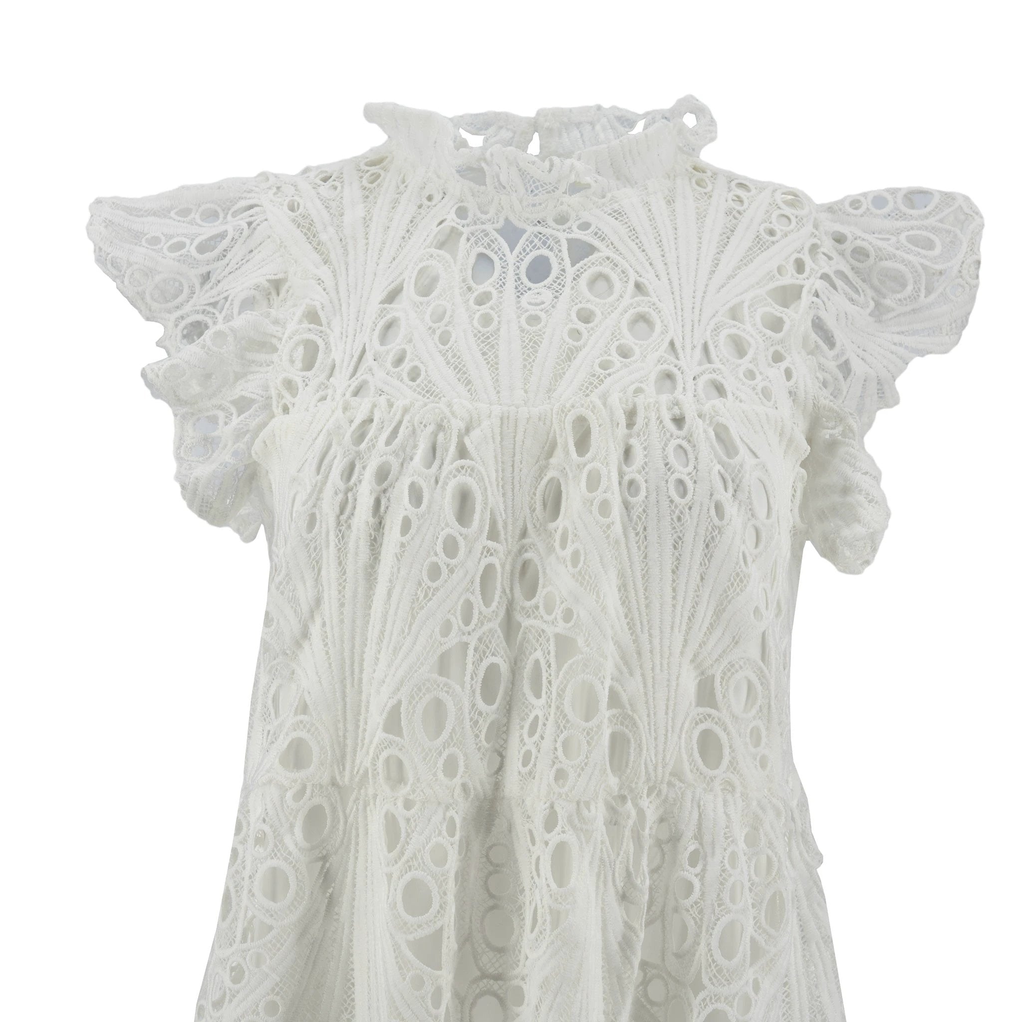Vestido Flying Tomato Mangas Cortas Encaje Corto Para Damas by Flying Tomato