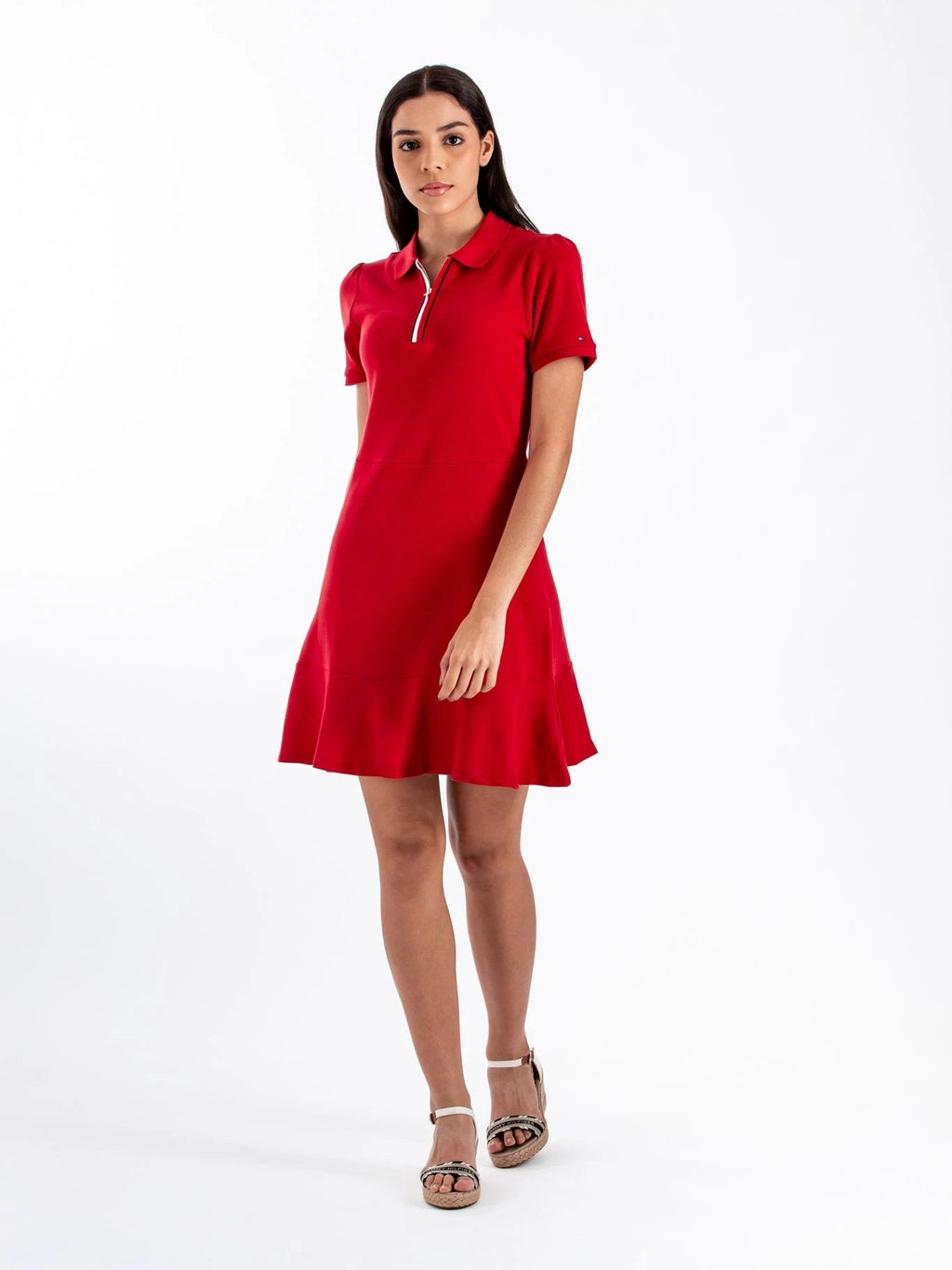 Vestido Tommy Hilfiger Mangas Cortas Liso Para Damas by Tommy Hilfiger