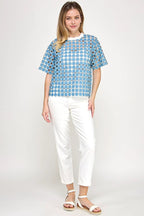 Blusa Pastel Desing Mangas Cortas Estampada Para Damas by Pastel Desing