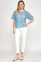 Blusa Pastel Desing Mangas Cortas Estampada Para Damas by Pastel Desing