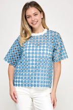Blusa Pastel Desing Mangas Cortas Estampada Para Damas by Pastel Desing