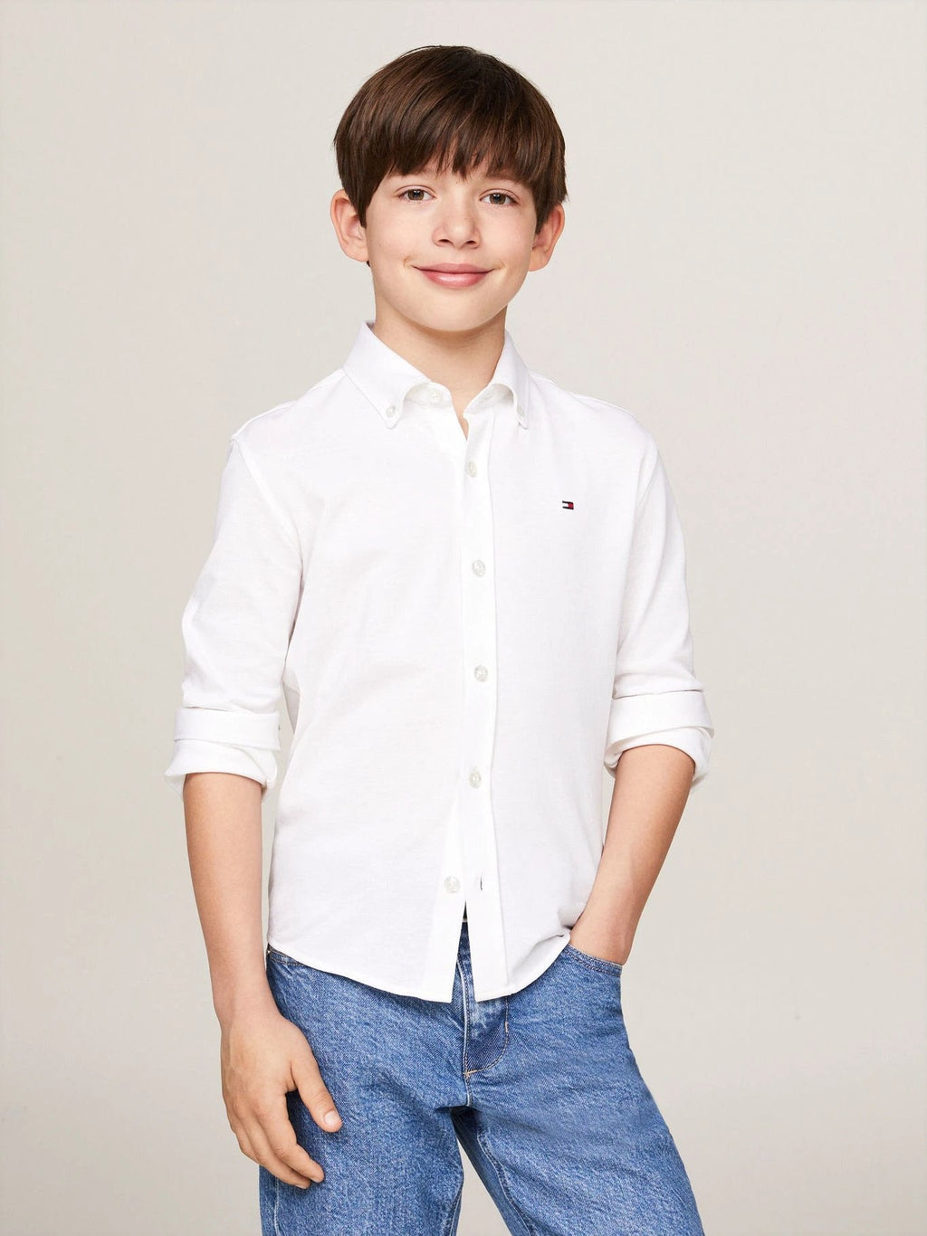 Camisa Tommy Hilfiger Mangas Largas Lisa Para Niños by Tommy Hilfiger