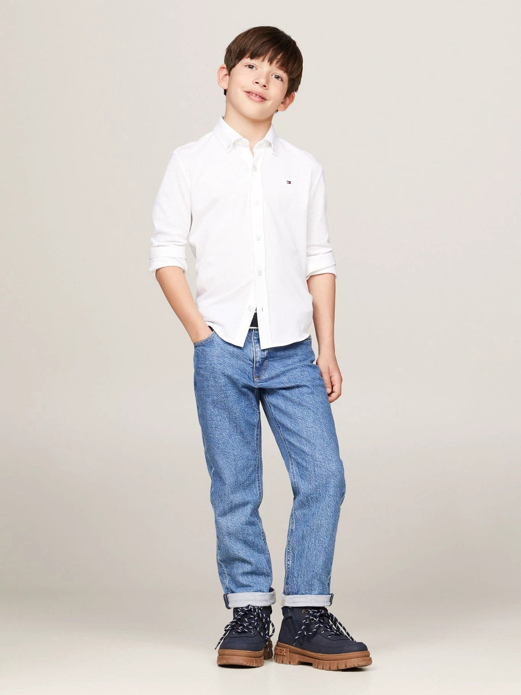 Camisa Tommy Hilfiger Mangas Largas Lisa Para Niños by Tommy Hilfiger