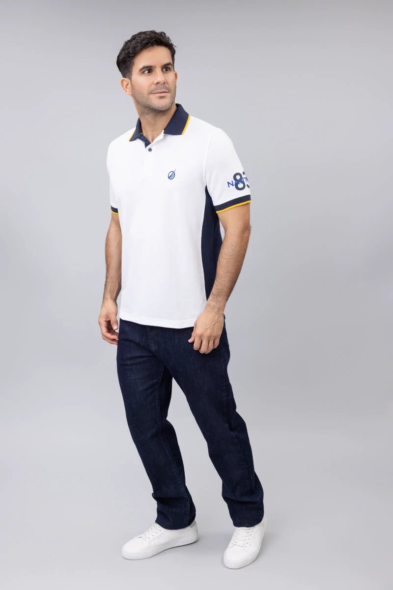Poloshirt Nautica Mangas Cortas Combinado P/ Caballeros KR3606 by Nautica