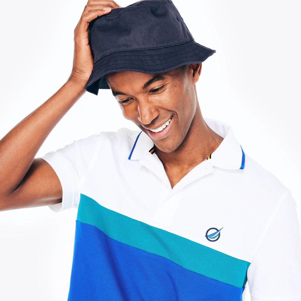 Poloshirt Nautica Mangas Cortas Combinado P/ Caballeros KR3607-1BW by Nautica