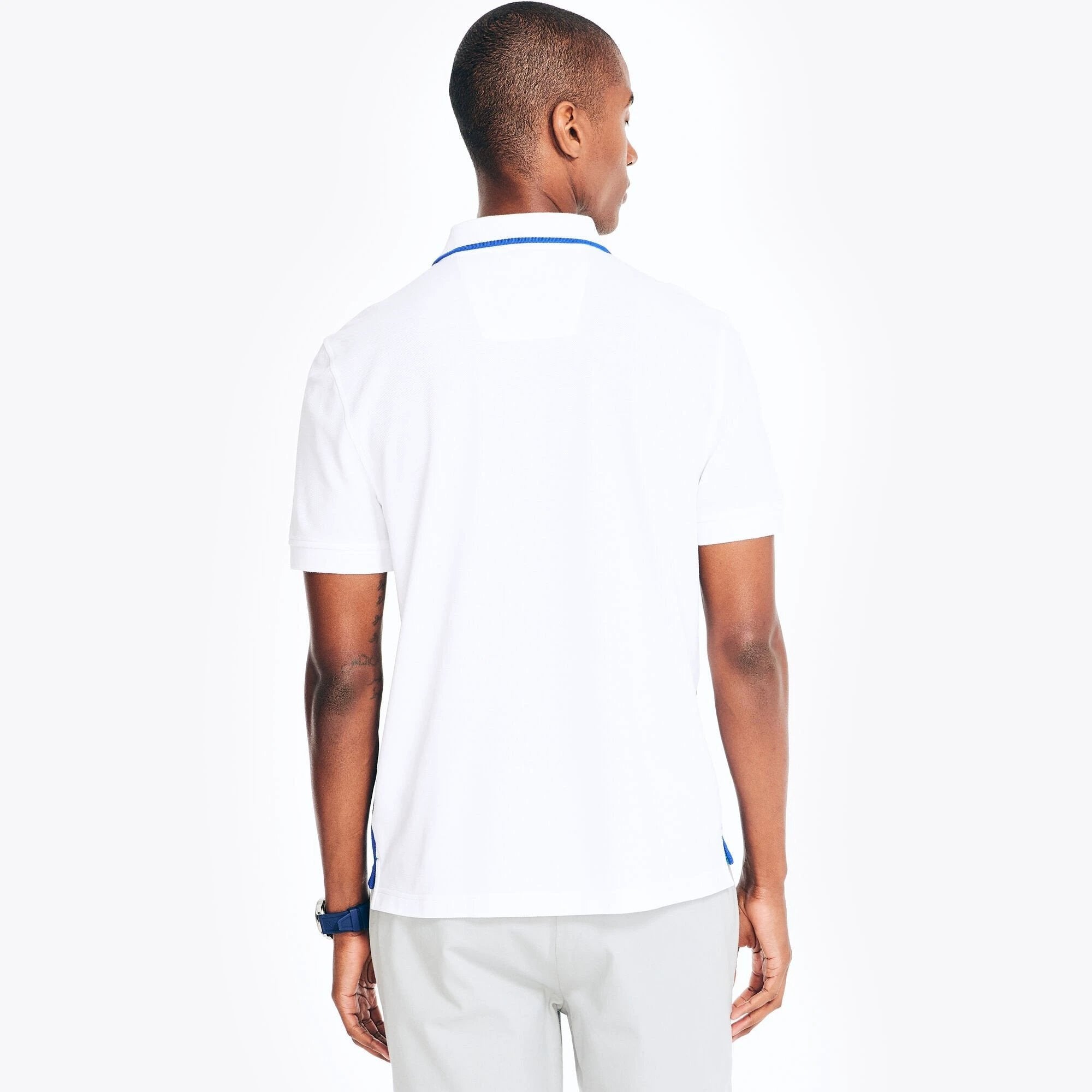 Poloshirt Nautica Mangas Cortas Combinado P/ Caballeros KR3607-1BW by Nautica