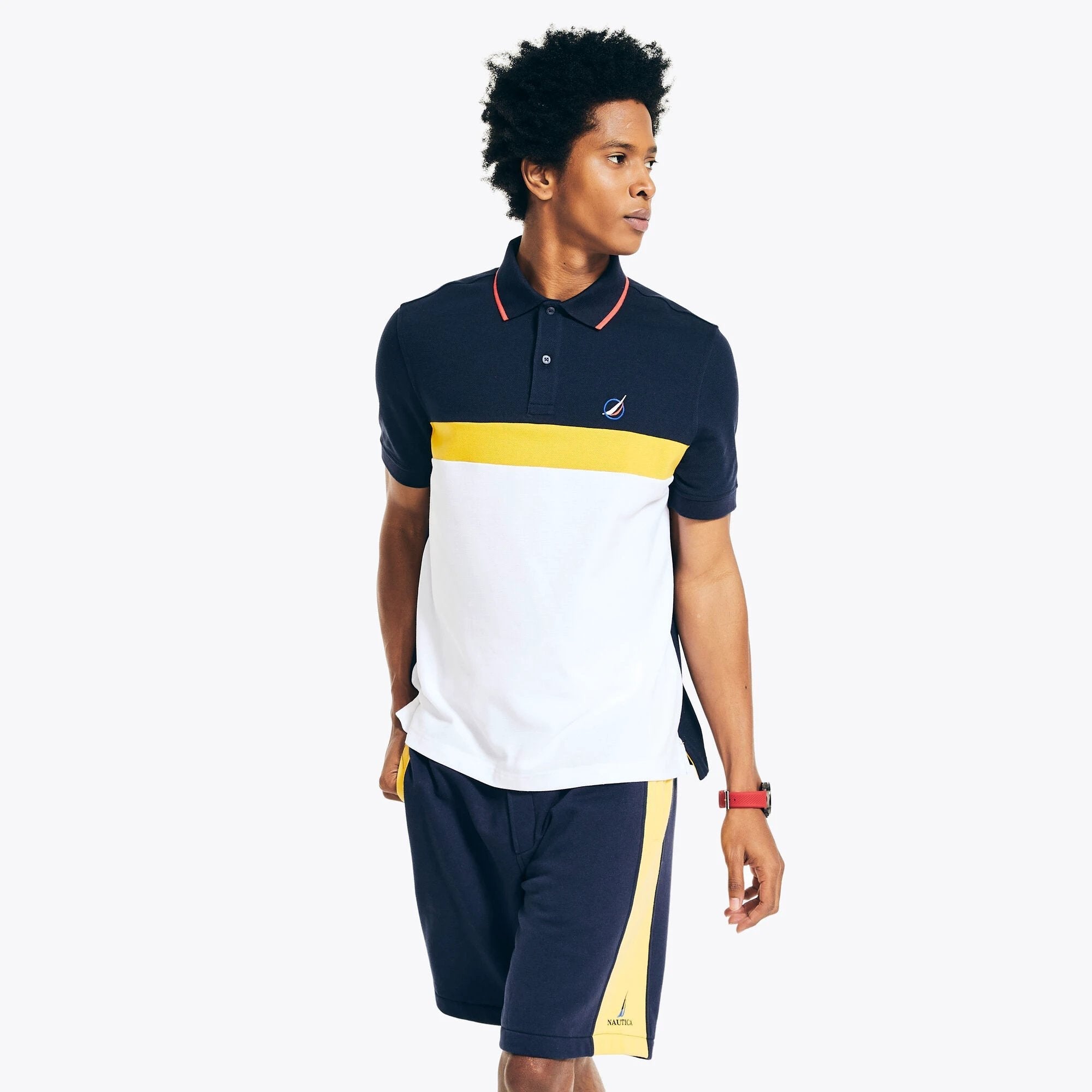 Poloshirt Nautica Mangas Cortas Combinado P/ Caballeros KR3607 by Nautica