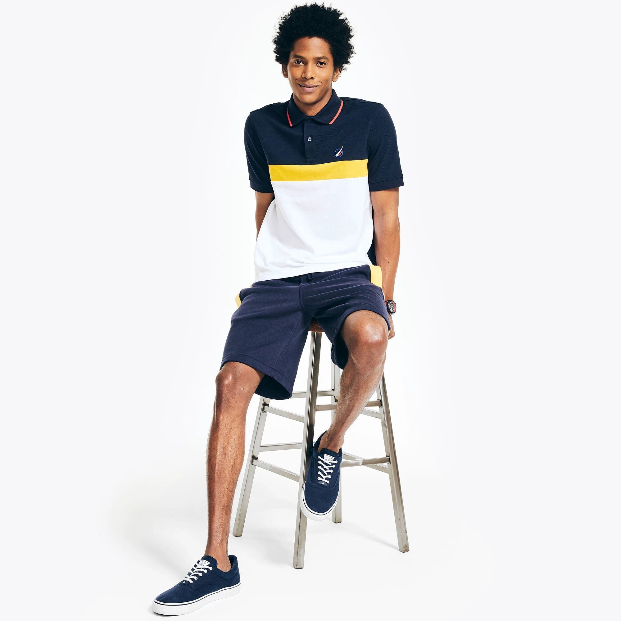Poloshirt Nautica Mangas Cortas Combinado P/ Caballeros KR3607 by Nautica