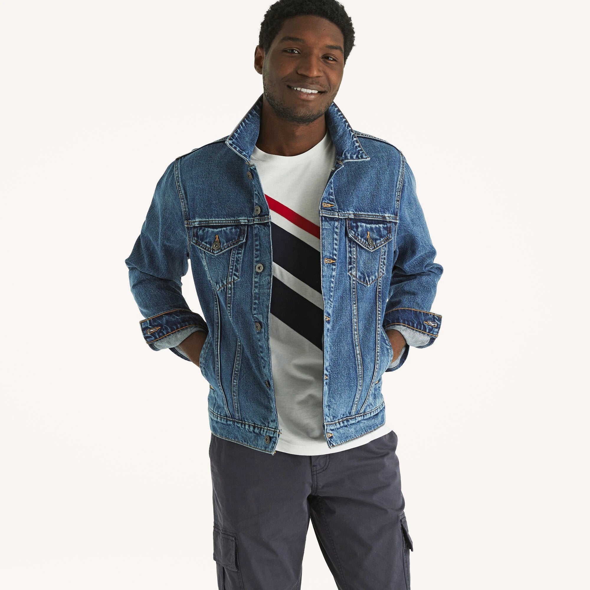 Camiseta Nautica Mangas Cortas Rayas Para Caballeros by Nautica