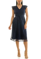 Vestido Nina Leonard Mangas Cortas Liso Encaje para Damas